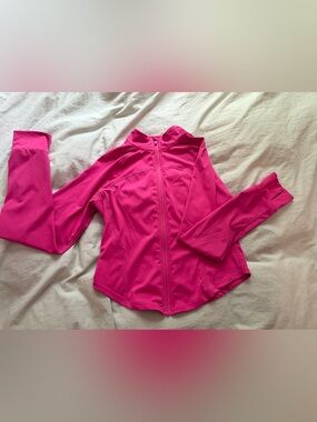 Hot Pink Full-Zip Athletic Jacket